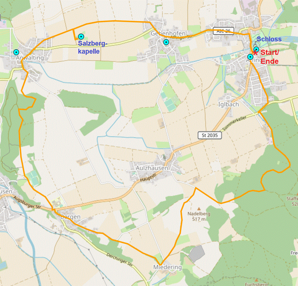 Von Mering zu den Schlobergen