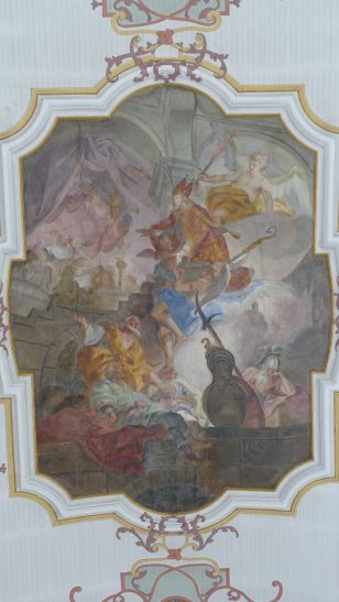 Johann Georg Bergmüller - Hl. Nikolaus erscheint Kaiser Konstantin im Traum